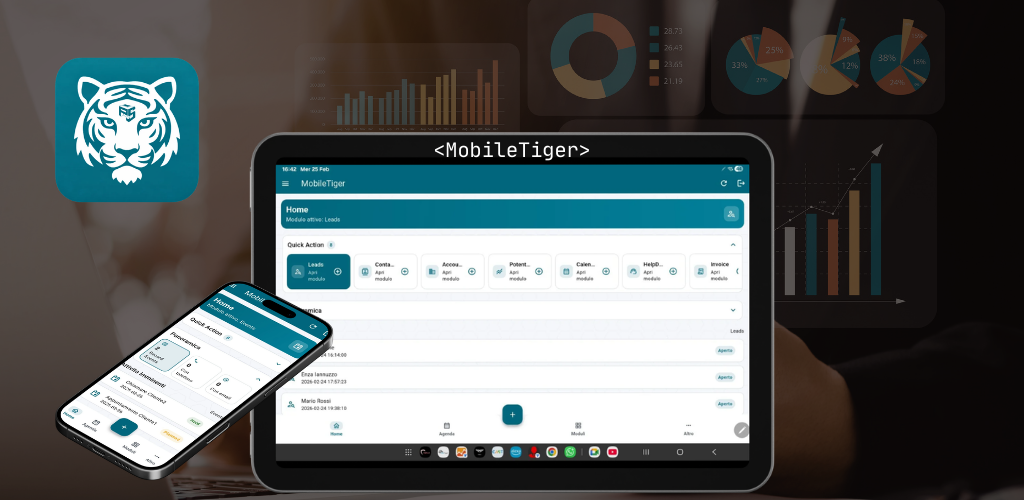Schermata app MobileTiger per vtiger CRM