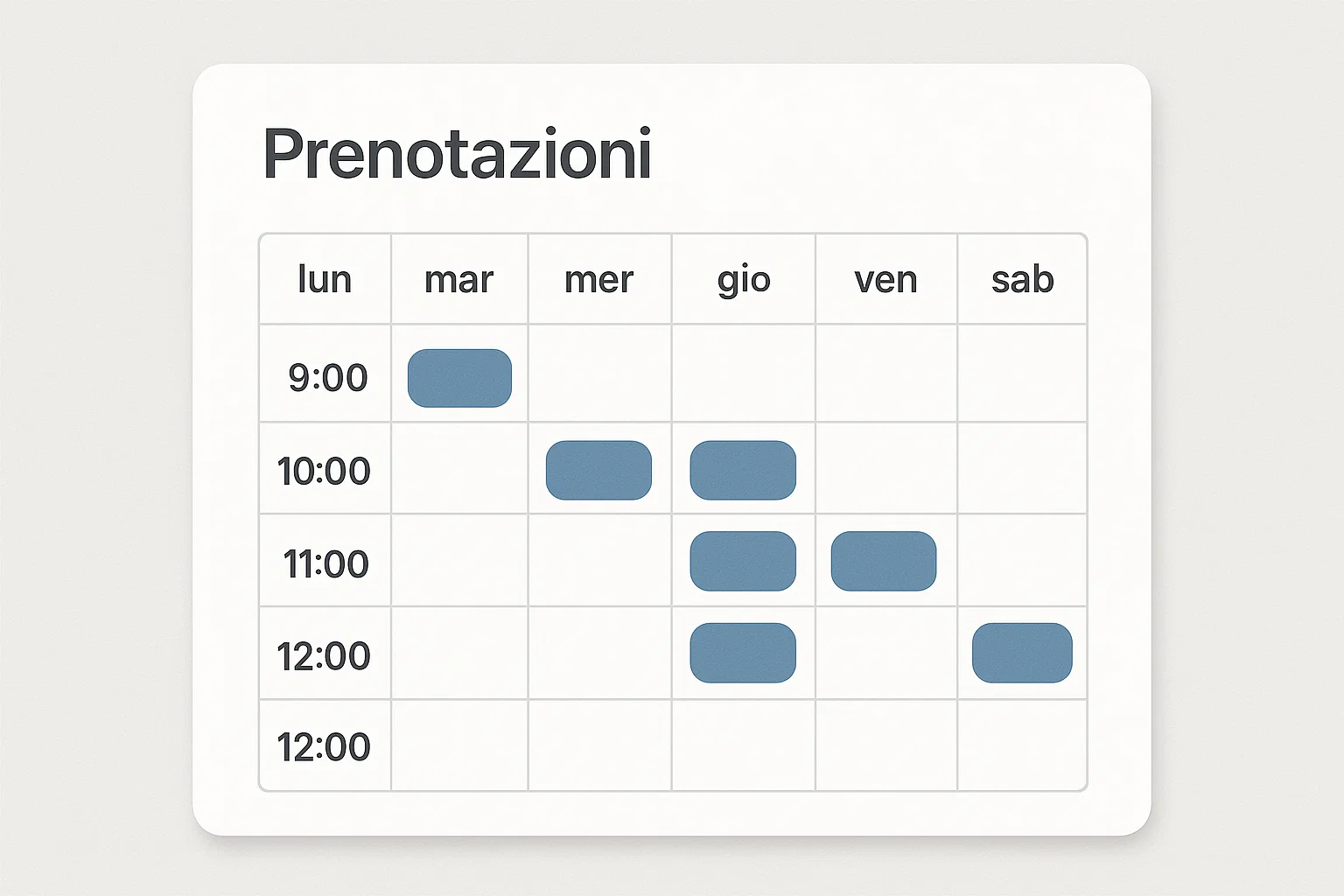 Prenotazioni online integrate